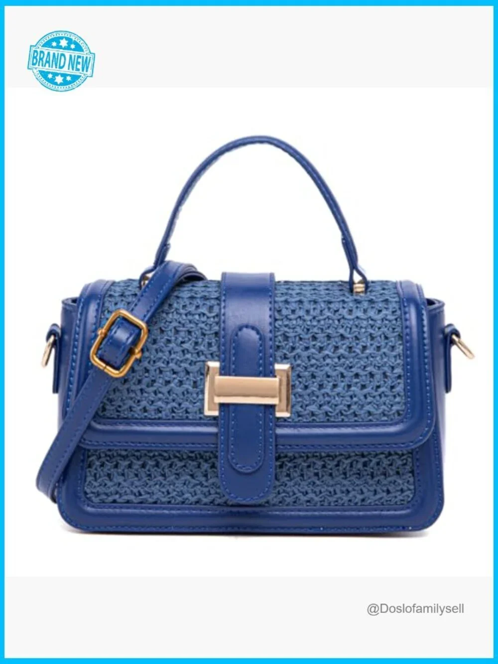 Top Handle Straw Crossbody Satchel Bag Summer Vacation Beach Handbag
